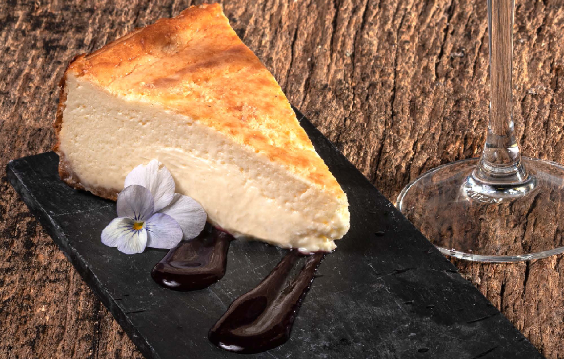 原産地呼称ゲタリアのスパークリングチャコリーと イディアサバルチーズのケーキ